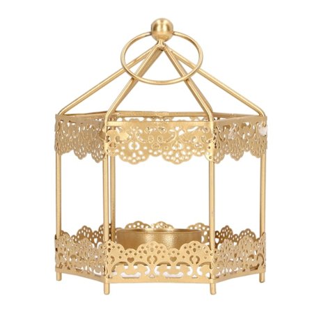 Metall Ljuslykta Hexagonform Stark Metall Nordisk Stil Hängande Ljuslykta för Hemmakontor Hotell