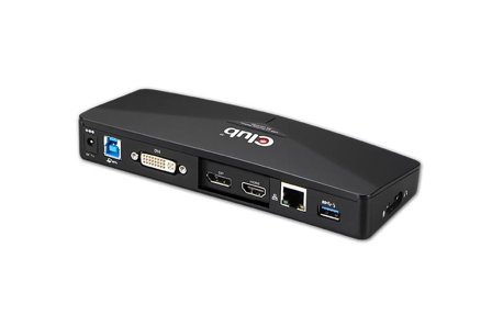 Club 3D SenseVision USB 3.0 4K Docking Station - dokkingstasjon - USB - DVI, HDMI, DP - 1GbE