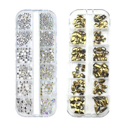 Kristallrhinestones, 3D-stenar med platt baksida för nageldekoration