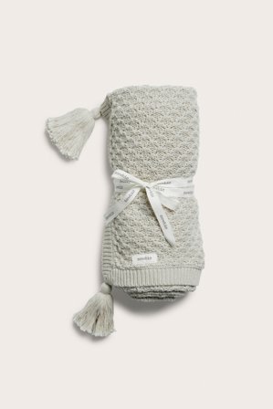 Newbie | Mönsterstickad filt baby Ljusgrön ONE SIZE | Ljusgrön