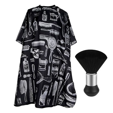 Hårklippekappe med nakkebørste, komfortabel gjenbrukbar barberkappe, hårklipptilbehør