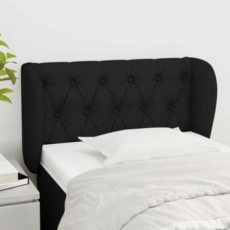 Vidaxl Huvudgavel Med Kanter Svart 83x23x78/88 Cm Tyg Svart
