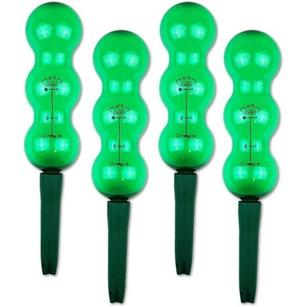 Aqua Balance Plant Watering Spikes and Globes with Weather/Temperature Controlled (4 Pack), Garden Green, 1.25 Litre