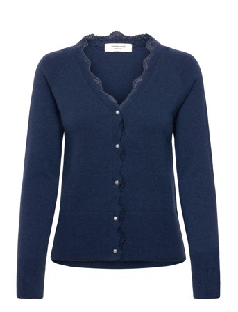 Rosemunde Rwlaica Cashmere Ls V-Neck Lace Car - Navy - M