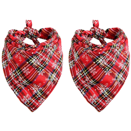 2-pak julehunde bandana, feriekatte bandana Buffalo Plaid flannel hagesmække tørklæder til hunde katte, form2