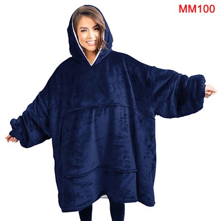 Filt Hoodie Sweatshirt Stor TV-filt Bärbar filt Super Varm Mjuk Mysig Fleece Huvtröja För Barn/Vuxen