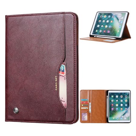 iPad 10.2 (2020) holdbar læder flip etui - vinrød