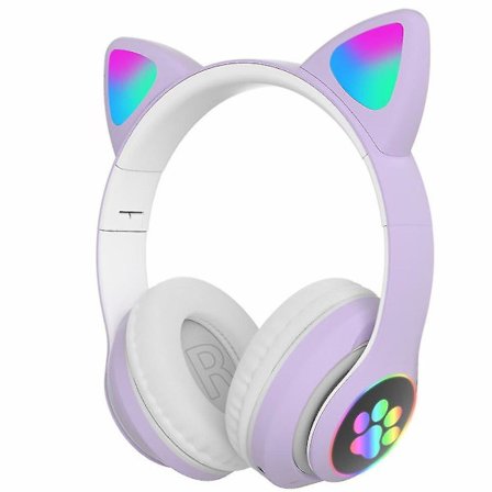 Headphones Cat Ear Wireless Headphones, Led Light Up Bluetooth Headphones