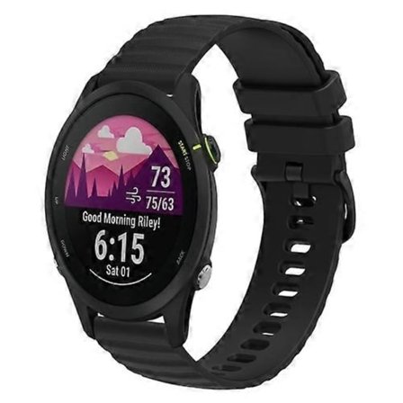 Kompatibel med Garmin Forerunner 255S 18mm Bølget Prikket Ensfarvet Silikone Urrem