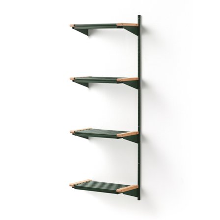 Wandgarderobenschrank JEPPE mit 4 Schuhböden, Anbauelement, 1790x600x310 mm, grün/birke