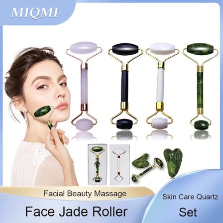 Hudvård Quartz Stone Natural Facial Jade Roller Set