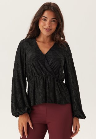 Happy Holly Structure Floral Top Black 48/50