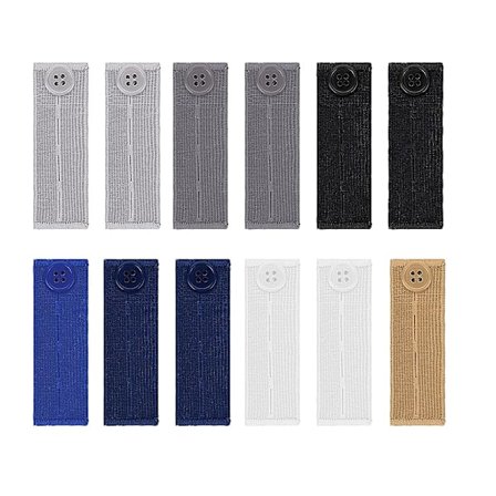 Elastisk Midjebandsförlängare med Hål, 12-pack