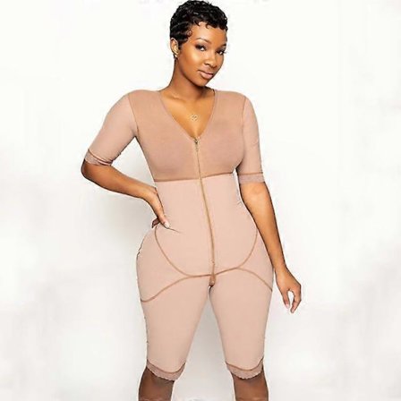 Bodysuit Dam Kroppsformare Ny Dragkedja Shapewear Hög Kompression Faja Långärmad Midjetränare Bantning Slim Shapewear,XXXL,Brun