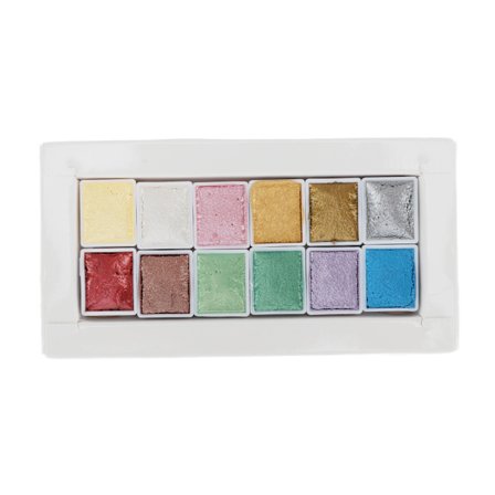 12 stk Vannfargemaling 12 Glitterfarger Ensartet Fargelegging Rasktørkende Høy Transparens Sikker Vannfargemalingsett