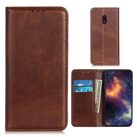 Äkta läder Nokia C1 Plus fodral - Brun