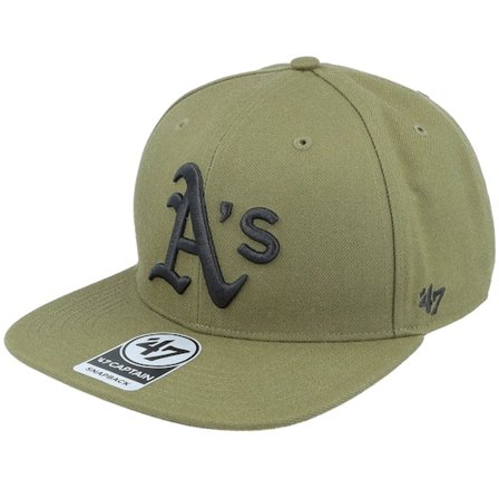 47 Brand - MLB Groen snapback Cap - Oakland Athletics MLB Ballpark Camo Captain Sandalwood Snapback @ Hatstore