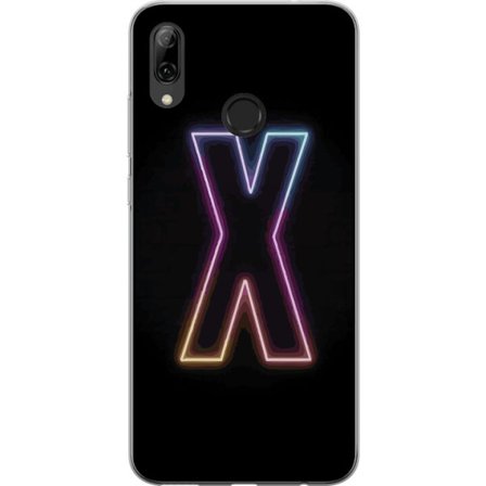 Kompatibelt Mobilskal till Huawei Huawei P smart 2019 Neonbokstav X i starka färgskiftningar mot svart bakgrund, kraftfull typografisk design med tyd