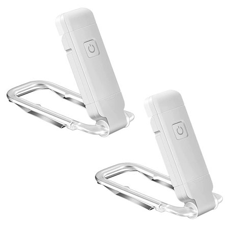2-pak Bærbar USB Genopladelig LED Boglampe med Klemme til Læsning i Sengen, Justerbar Lysstyrke, Dæmpbar Bogmærkelampe