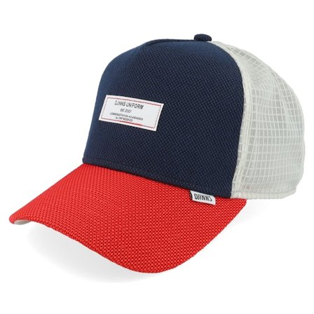 Djinns - Blauw trucker Cap - Hft Cap Tech Mix Multi Red Trucker @ Hatstore