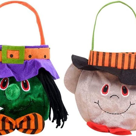 Två set Halloween godispåsar, bärbara Halloween-påsar, Halloween pumpa KLB