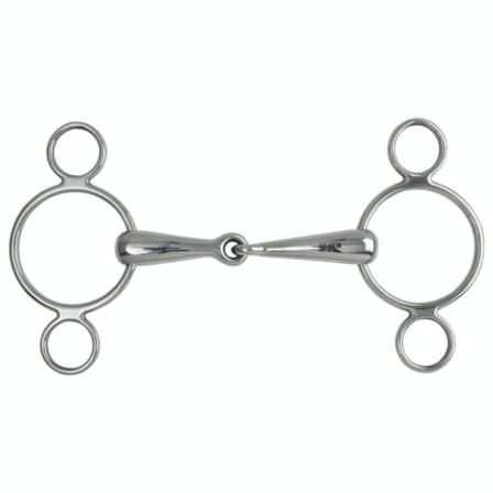 Shires Hollow Mouth Horse 2 Ring Gag Bit 11,5 Cm X 11,5 Cm X 2,1c
