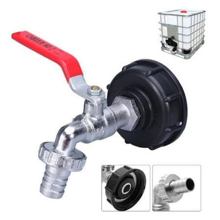 1/2" IBC-vesisäiliöadapteri, 1000L säiliöhana, S60x6 IBC-ulostulohana, vesisäiliöletkuliitin, kasteluhana
