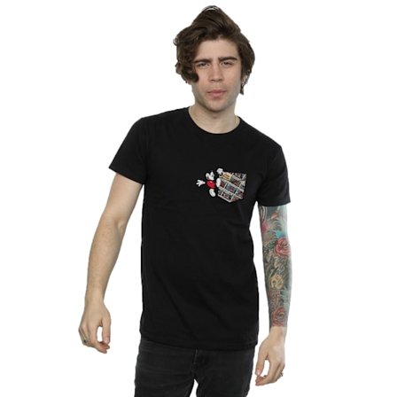 Disney herr Mickey Mouse serietidning faux ficka T-shirt 3XL svart