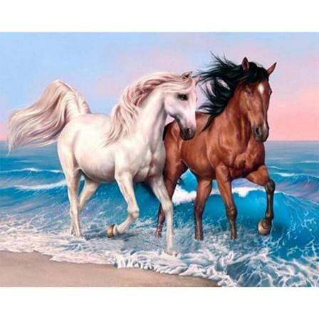 5d Diy Full Drill Diamond Målning Running Horse Cross Stitch Bro Som På Bilden 1 20x20cm