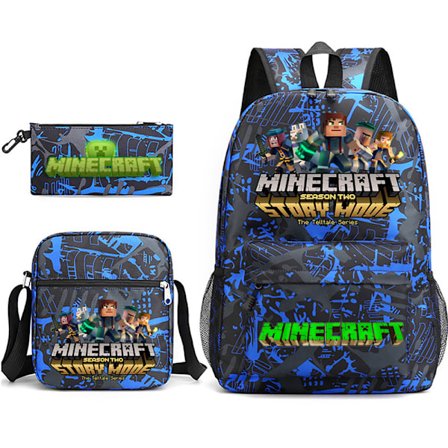 Minecraft 3-delars Set Ryggsäck Mochila Barn Väskor med Kapacitet - 1