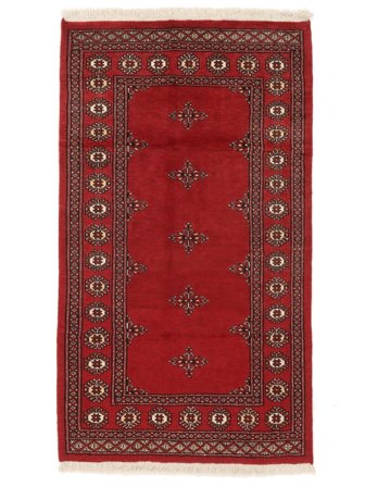 95X166 Pakistan Bokhara 2Ply Tæppe Orientalsk Mørkerød/Sort (Uld, Pakistan) Carpetvista