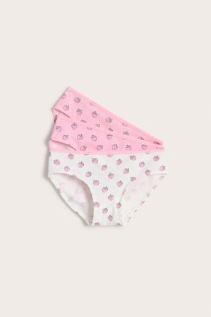 Kappahl | Mansikkakuvioiset alushousut, 3 kpl:n pakkaus | Pinkki