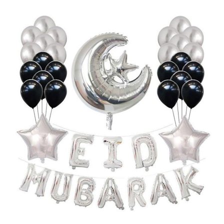 Eid Mubarak Ballonger Bokstav Folieballonger SILVER