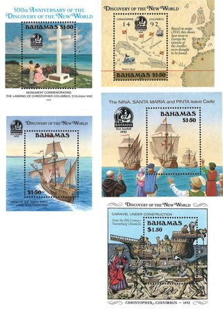 Bahamas 1988-1992 - MICHEL blok 53 + 56 + 60 + 64 + 66 - Postfrisk