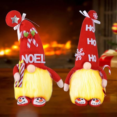 Jul Tomte Dekorationer Ljus, 2st Jul Lysande Ornament med LED-Ljus