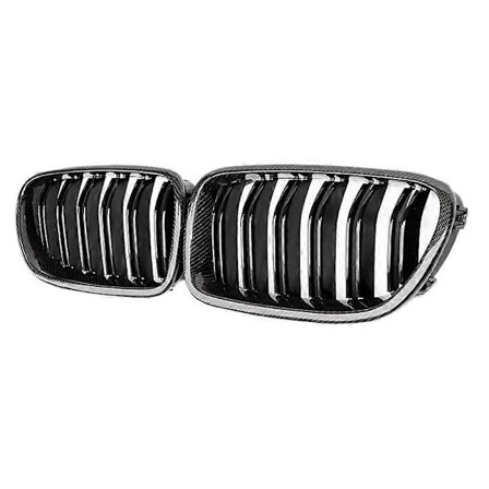 Bil Karbonfiber Blank Doble Lameller Front Grill Nyre Grill For-BMW 5-serie F10 F11 M5 2010-2016