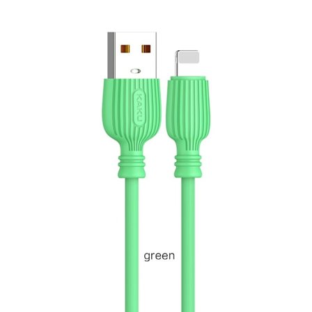 2 st super kvalitet 1m iphone laddarekabel grön