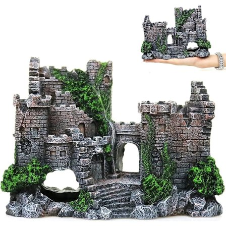 Simulerad harts slott prydnad slott akvarium dekoration dekor