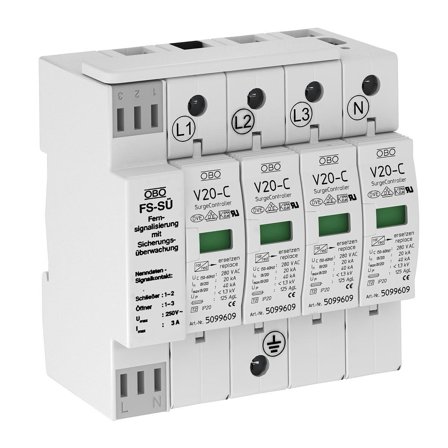 Obo Bettermann 5096278 Overspenningsvern med fjernindikering 4 ledere, Stikkontakter & kabler