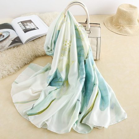 #Sjal for kvinner i imitert silke (lys grønn)#