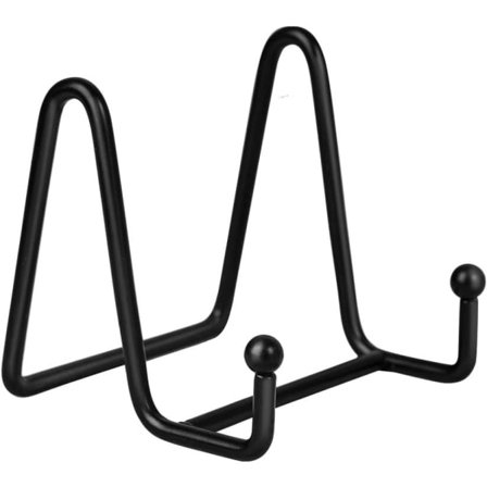 Tallerkenstativ for utstilling - Jernstaffeli Tallerkenholder Utstillingsstativ Bilderammestativ for bilder | Dekorativ tallerken - 3 tommer - Svart