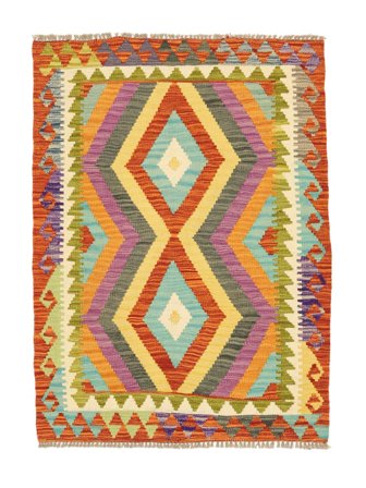 Kilim Afghan Old Style Rug Hand Woven 91X125 Orange/Dark Red Afghanistan