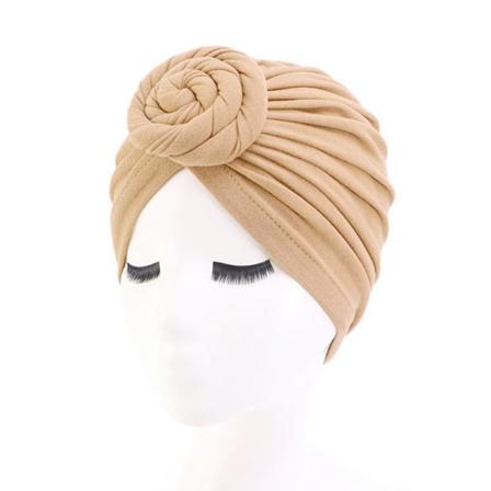 Snygg Turban Med Bulle På Framsidan I Bomull Flera Färger Beige One Size