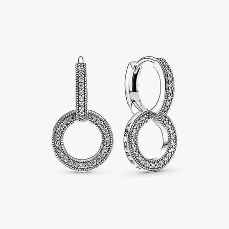 gnistrande Hoop Silver Smycken Gift Stud Örhänge