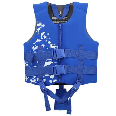 Vattensport Barn Flytväst Neopren Blå L Simflytjacka för 35-45kg