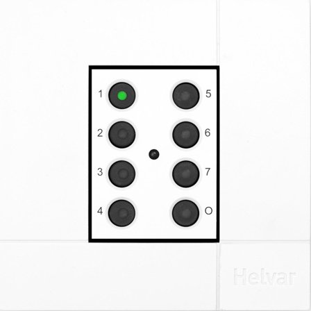 Helvar 126200 Panel 8 knapp, val av ljusscen, Strömbrytare & vägguttag