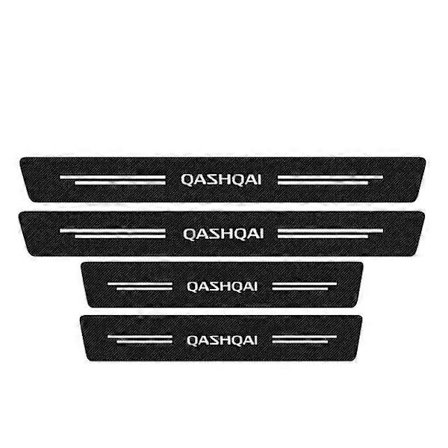 4 stk. Kulfiber Bildørtrinsbeskytter Velkomstpedal Dekoration Læderklistermærker Egnet til Nissan Qashqai J10 J11 Auto Tilbehør