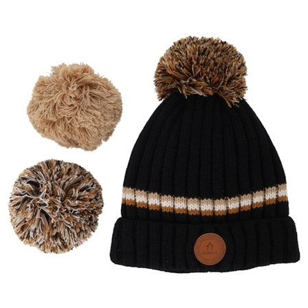 Cabaïa - Noir pom Bonnet - Kids Chocolate Milk Black Pom @ Hatstore