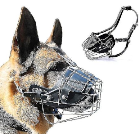 Super Metal Muzzle Hunde Mundkurv Læder Mundkurv Til Store Hunde,l