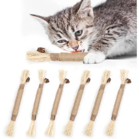 [CA] 6-pakning Naturlig Matatabi Silvervine Tuggleker, Katteleker, Flott Gave til Kattunger